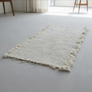 ALFOMBRA ARTESANAL RUSTICA 70 X 1 MTS- BLANCO